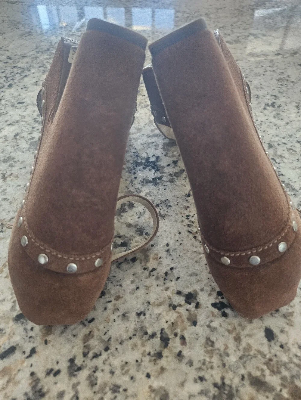 Schutz Tora Studded Suede Platform Sandals